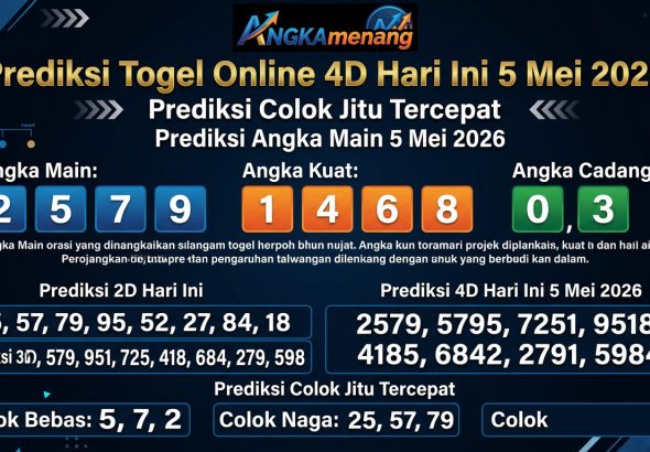 Prediksi Togel Online 4D Hari Ini 5 Mei 2026 Prediksi Colok Jitu Tercepat angkamenang 2