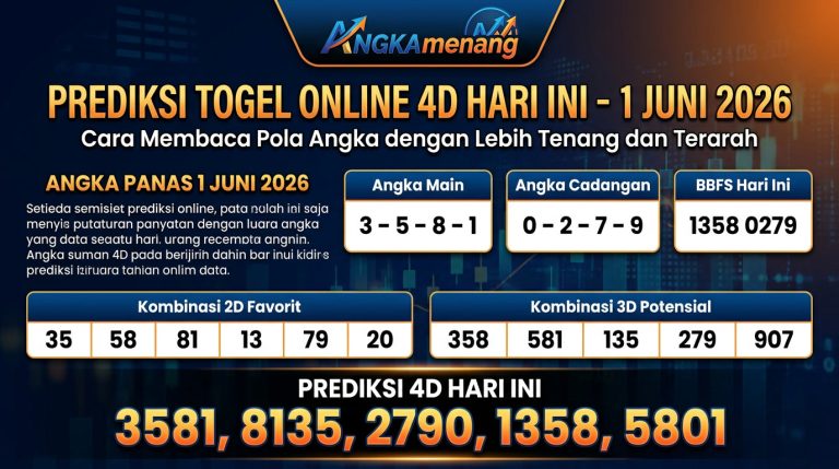 Prediksi Togel Online 4D Hari Ini 1 juni 2026 II