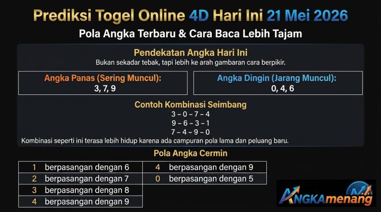 Prediksi Togel Online 4D Hari Ini 21 Mei 2026 II