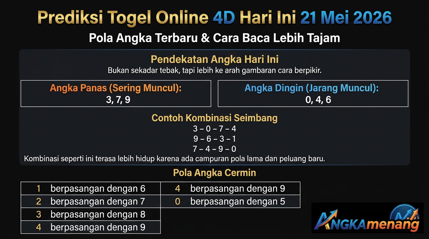 Prediksi Togel Online 4D Hari Ini 21 Mei 2026 II