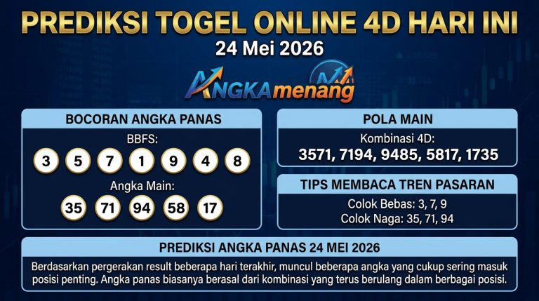 Prediksi Togel Online 4D Hari Ini 24 Mei 2026 II