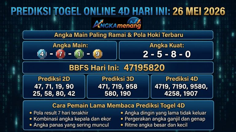 Prediksi Togel Online 4D Hari Ini 26 Mei 2026 II