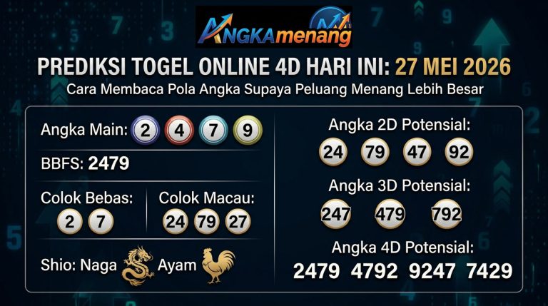 Prediksi Togel Online 4D Hari Ini 27 Mei 2026 II