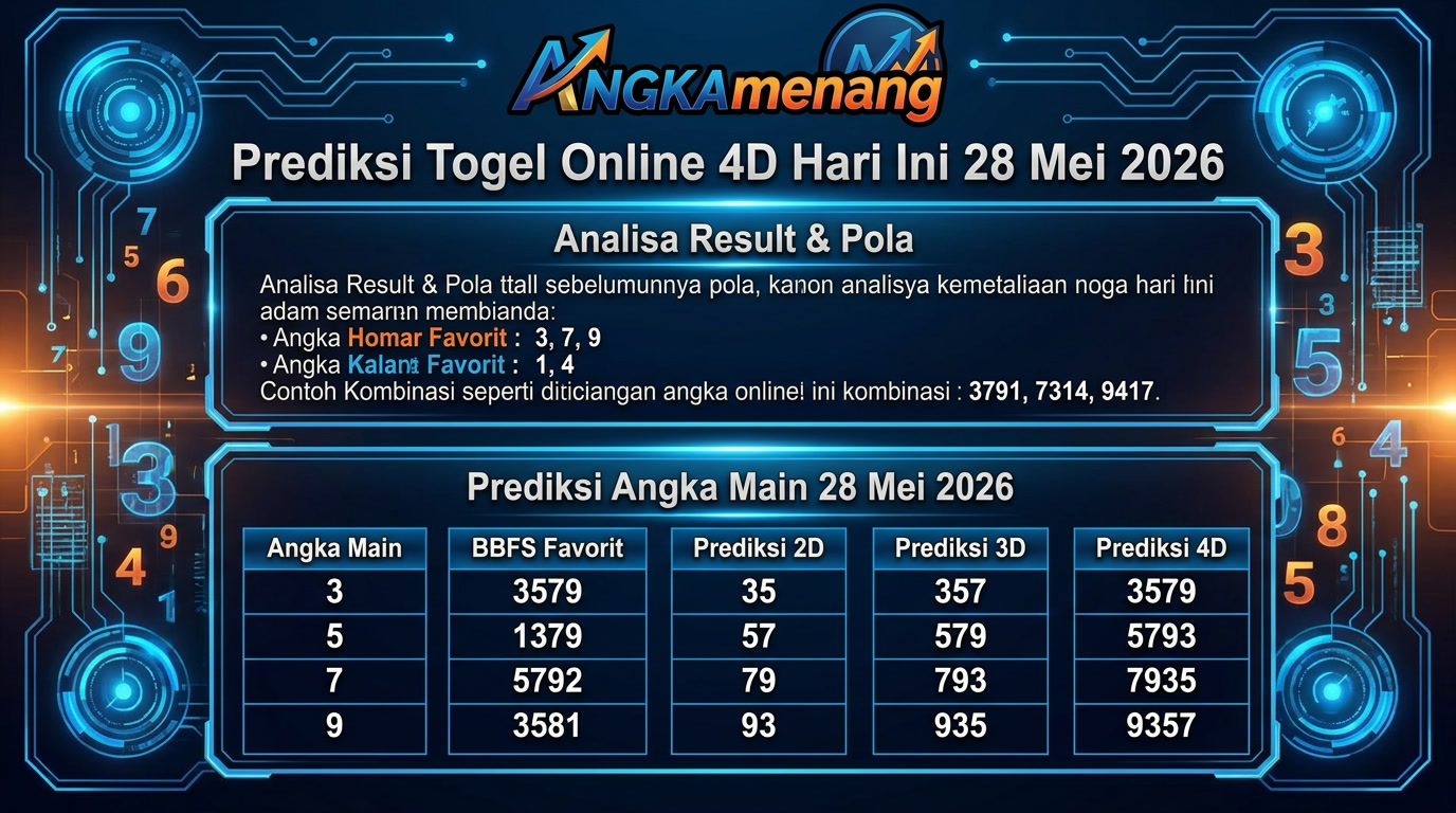 Prediksi Togel Online 4D Hari Ini 28 Mei 2026 II
