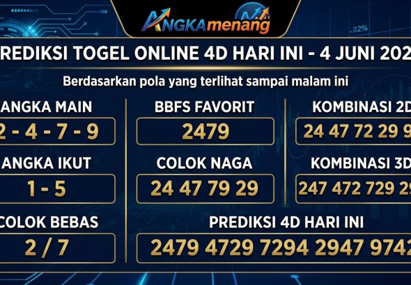 Prediksi Togel Online 4D Hari Ini 4 Juni 2026 II