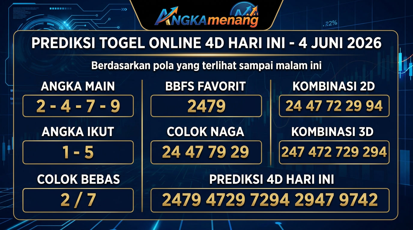 Prediksi Togel Online 4D Hari Ini 4 Juni 2026 II